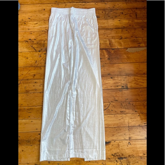 Norma Kamali Formal Length Skirt in Silver